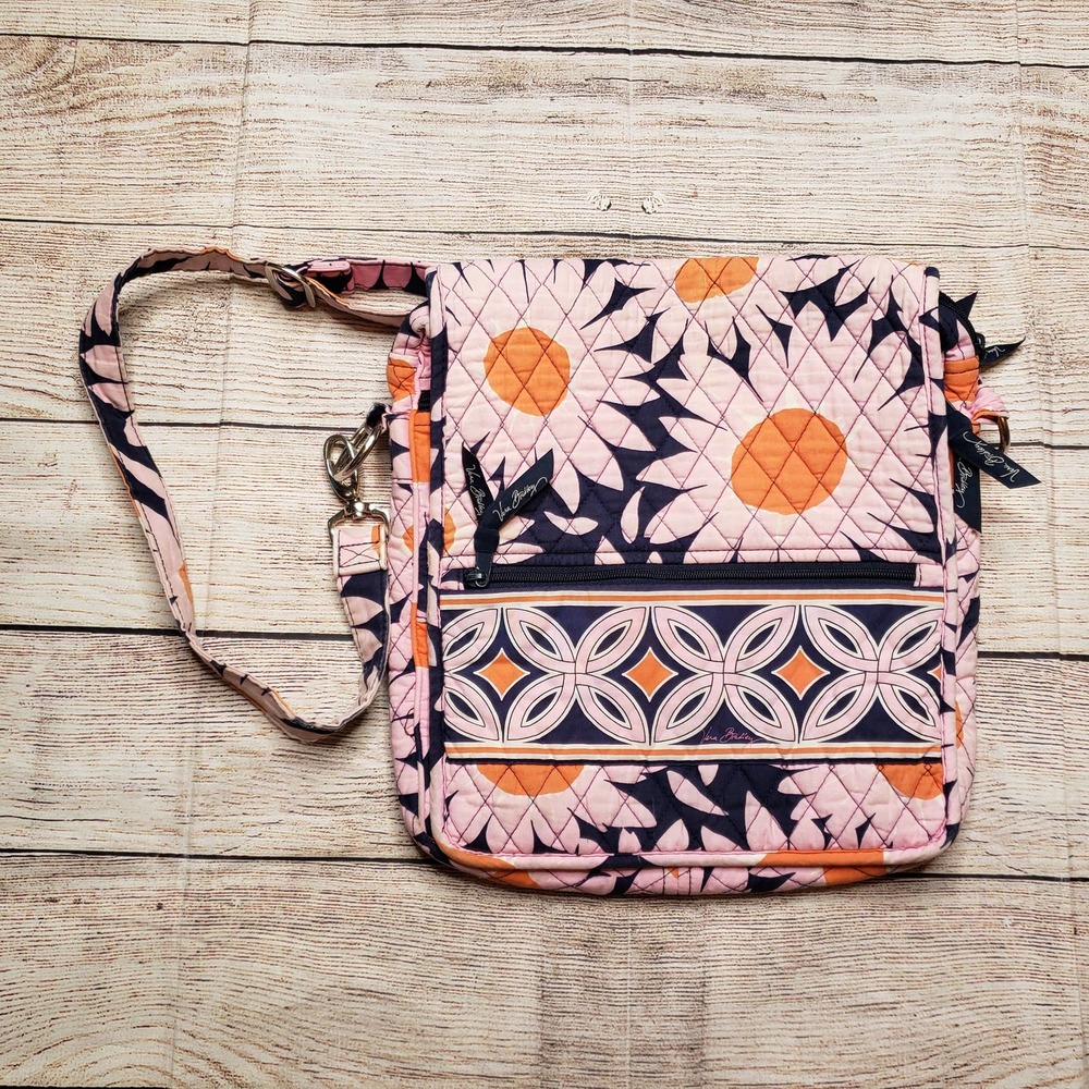 VERA BRADLEY Pink Purple Floral Messenger Crossbody Purse